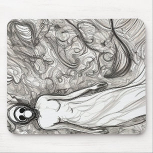 Woman in gas mask mouse mat