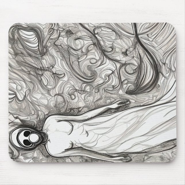 Woman in gas mask mouse mat (Front)