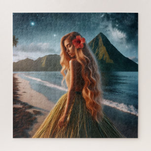 Woman in Grass Skirt Jigsaw Puzzle
