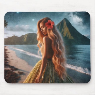 Woman in Grass Skirt Mouse Mat