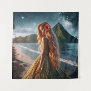 Woman in Grass Skirt Tapestry