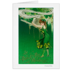 Woman in Green Holding a Pipe Scene