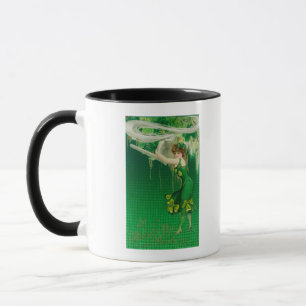 Woman in Green Holding a Pipe Scene Mug