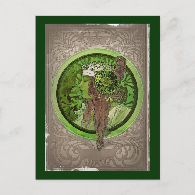 Woman in Green - LAUREL Postcard (Front)