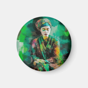 Woman in Green  Magnet