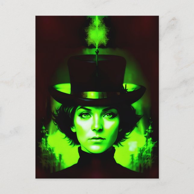 Woman in Green Postcard (Front)