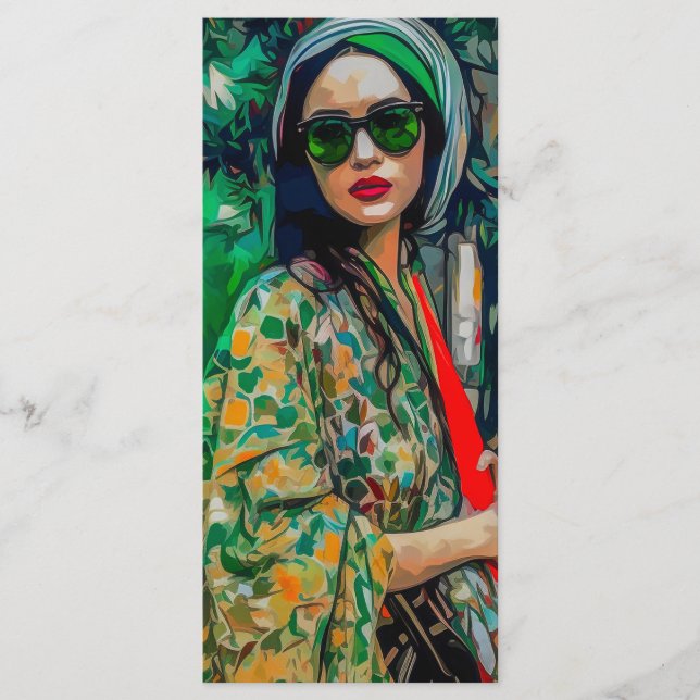 Woman in Green Sunglasses  Menu (Front)
