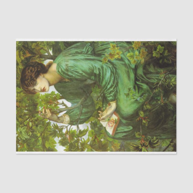 Woman in Green (The Day Dream) (by D.G. Rosetti) Tissue Paper (Front)