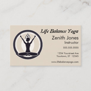 Woman in Half-Lotus Yoga Instructor Business Card