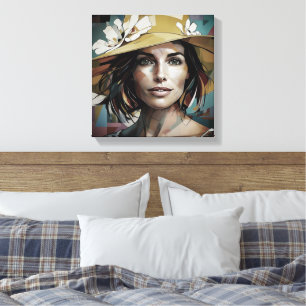 Woman in Hat Canvas Print