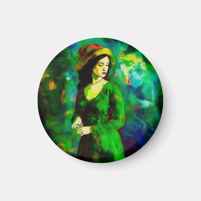 Woman in Hat Magnet (Front)