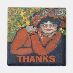 Woman in Hat, Personalise Magnet