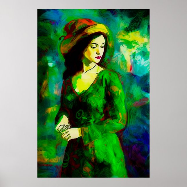 Woman in Hat Poster (Front)