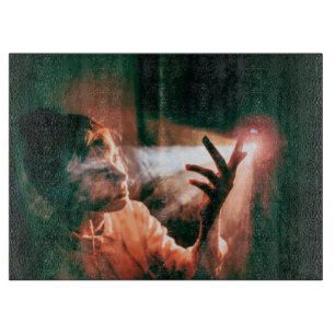 Woman in Light and Smoke Cutting Board