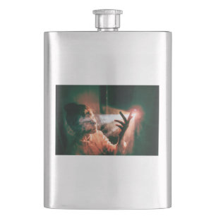 Woman in Light and Smoke Hip Flask