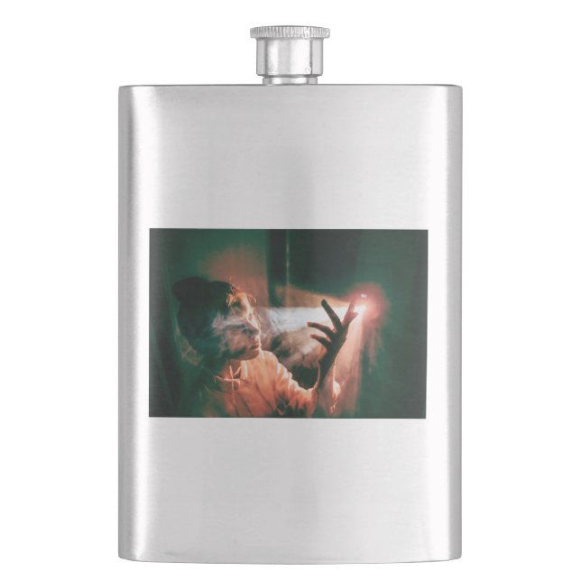 Woman in Light and Smoke Hip Flask (Front)