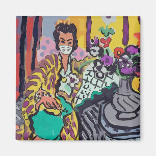 Woman in Mask Magnet