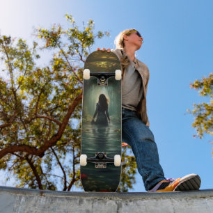 Woman in Mysterious Tunnel Skateboard