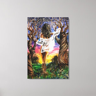 Woman In Nature Canvas Print - Painting