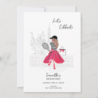 Woman in New York City – Birthday Party Invitation