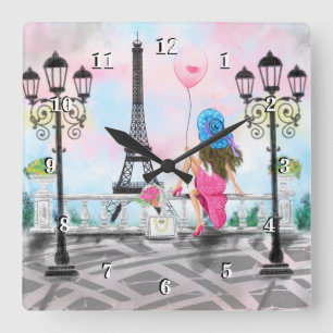 Woman In Paris Clock