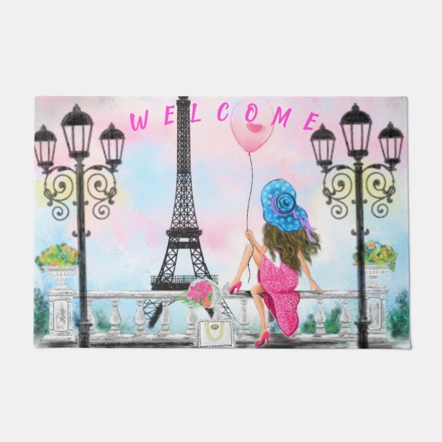 Woman In Paris Doormat (Front)