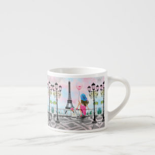 Woman In Paris Espresso Mug Eiffel Tower