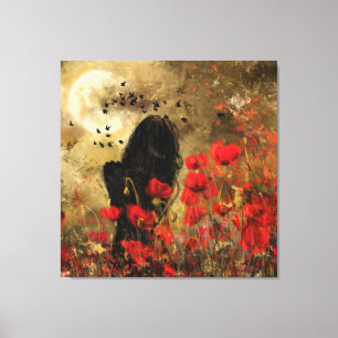 Woman In Poppies Canvas Print
