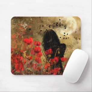 Woman In Poppy Field - Original Painting Art Mouse Mat
