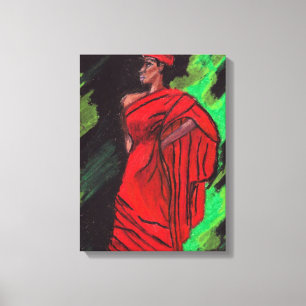 WOMAN IN RED canvas Print