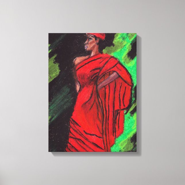 WOMAN IN RED canvas Print (Front)
