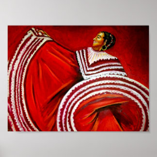 Woman in Red Dress Poster