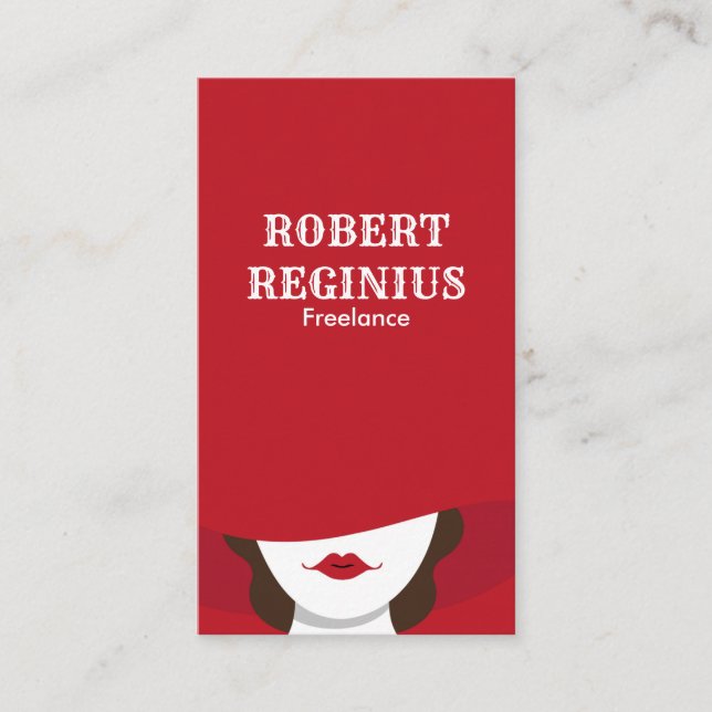 Woman In Red Hat Business Card (Front)