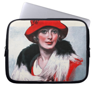 Woman in Red Hat Laptop Sleeve