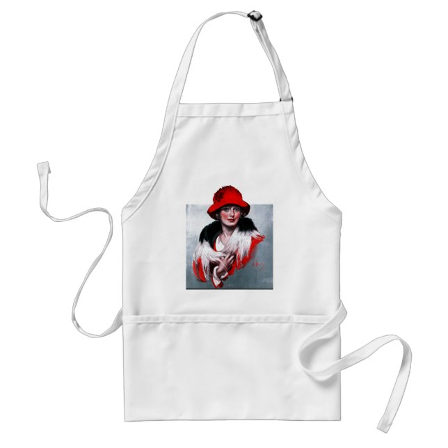 Woman in Red Hat Standard Apron (Front)