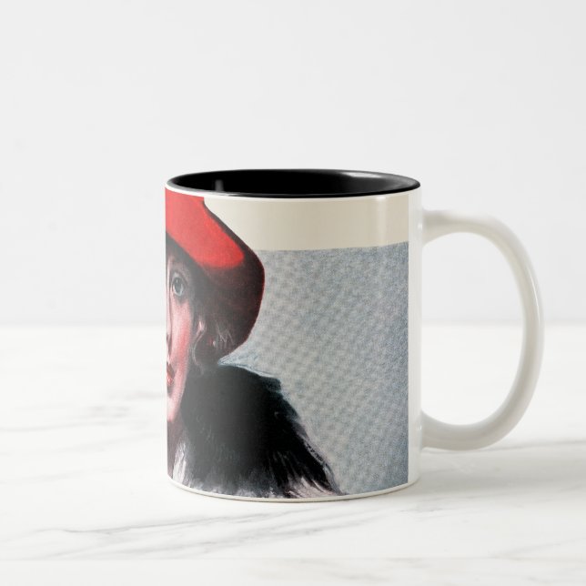 Woman in Red Hat Two-Tone Coffee Mug (Right)