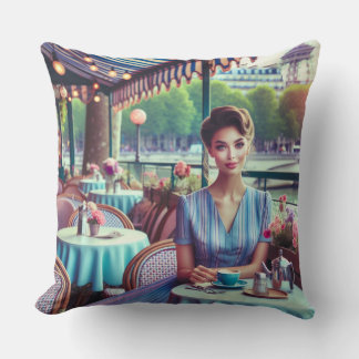 Woman in restaurant cushion