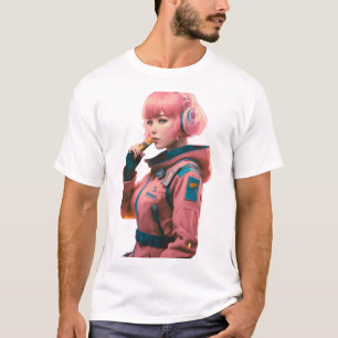 Woman in sci-fi style T-Shirt