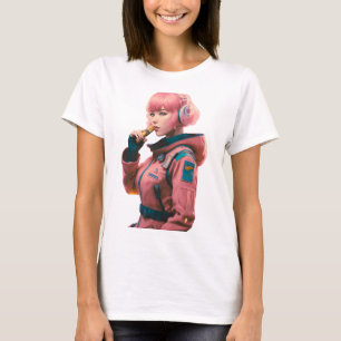 Woman in sci-fi style T-Shirt