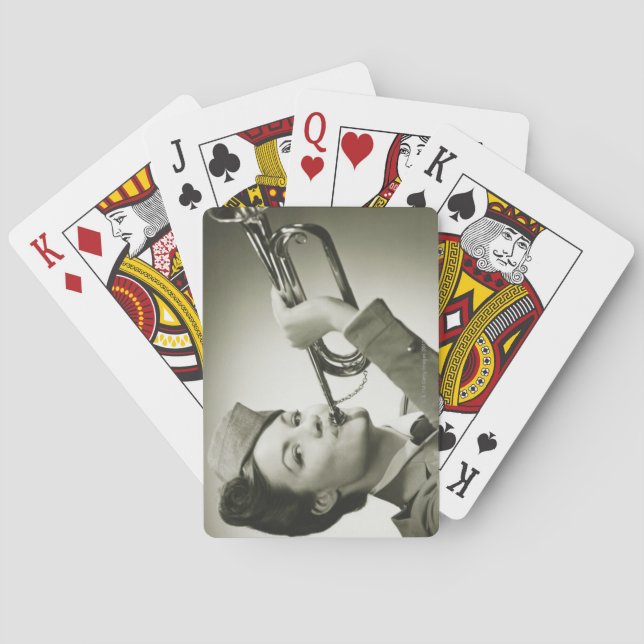 Woman in Soldier Uniform Playing Cards (Back)