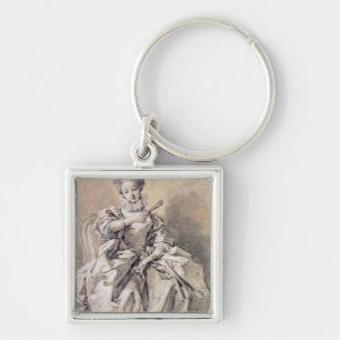 Woman in Spanish Costume Key Ring