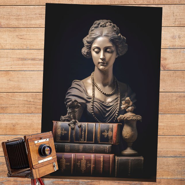 Woman in Stone with Books 2 Decoupage Paper (Creator Uploaded)