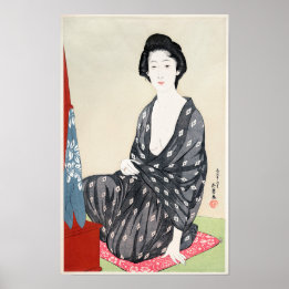 Woman in Summer Clothing by Goyō Hashiguchi (1920) Poster