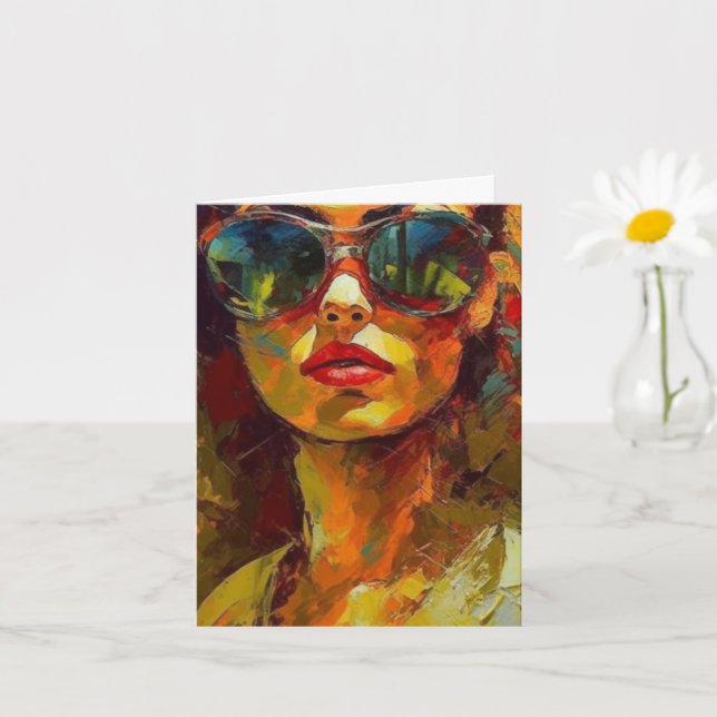 Woman in Sunglasses, All Occasions Card (Small Plant)