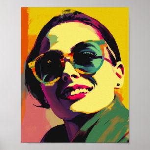 Woman in Sunglasses Pop Art Poster