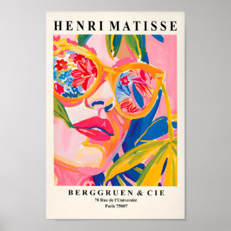 Woman In Sunglasses, Summer Tropical Poster, Pink Poster