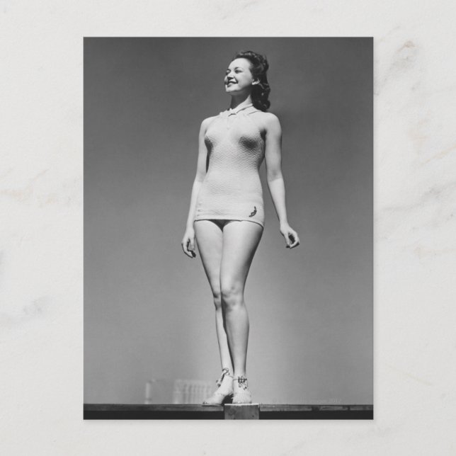 Woman in Swimsuit Postcard (Front)