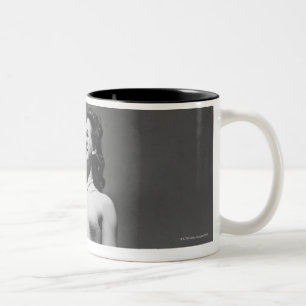 Woman in Swimsuit Two-Tone Coffee Mug