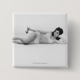 Woman in Swimwear 15 Cm Square Badge