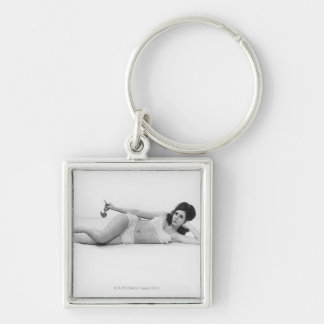 Woman in Swimwear Key Ring